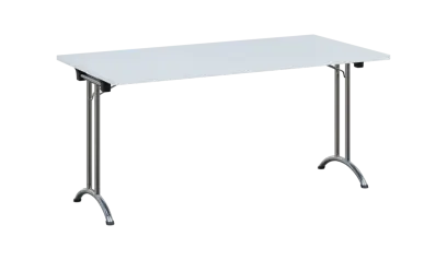 SLC 160 chrom skládací jednací stůl 1600x800, deska 25 mm, podnož chrom, deska bílá